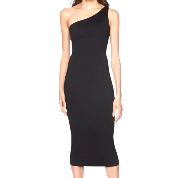 Susana Monaco One Arm Midi Dress Black Jersey Fabric NWT Size Small - Picture 1 of 8